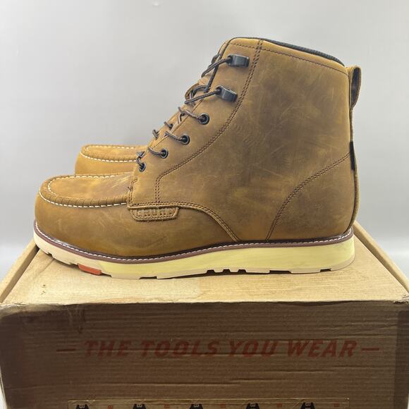 BRUNT Marin 6" Soft Toe Work Boots Men Size 14 Brown Waterproof Comfort Shoes - Picture 3 of 10